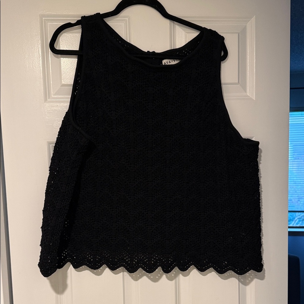 Ava & Viv Black Crochet Lace Tank